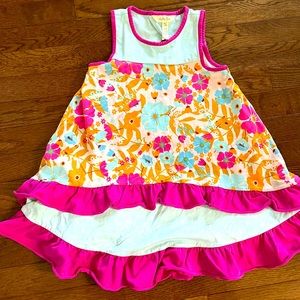 Girls Matilda Jane sleeveless floral ruffle dress - Size 6